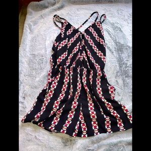 Xhilaration Multicolor Striped Romper - Size L